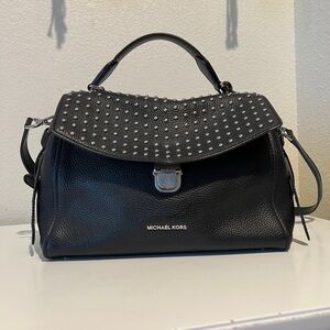 Michael Kors Black Studded Satchel
